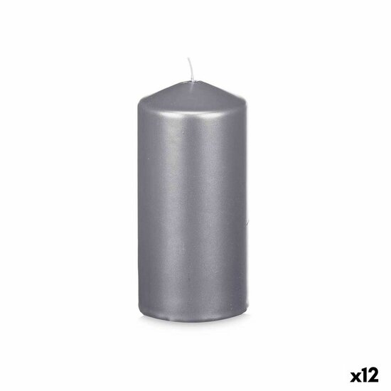 Kaars Zilverkleurig 7 x 15,5 x 7 cm (12 Stuks) 1