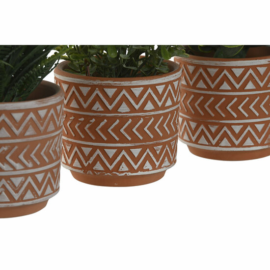 Decoratieve plant Home ESPRIT Polyethyleen Cement 12 x 12 x 17 cm (3 Stuks) 3