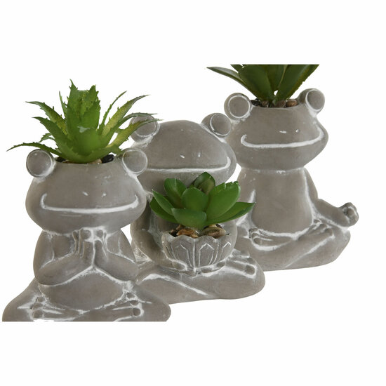 Decoratieve plant Home ESPRIT Polyethyleen Cement Kikker 7,5 x 5 x 11 cm (3 Stuks) 2