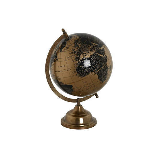 Wereldbol Home ESPRIT Zwart Gouden 20 x 20 x 32 cm 1