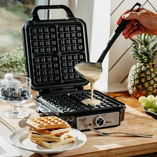 Wafelmaker Adler AD 3083 Zwart Zilverkleurig 1800 W 7