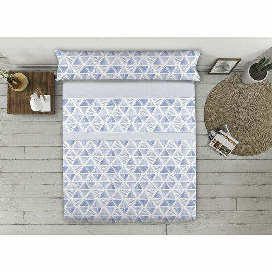 Beddengoedset Happy Home TRIANGLES AH Blauw Bed van 90 1