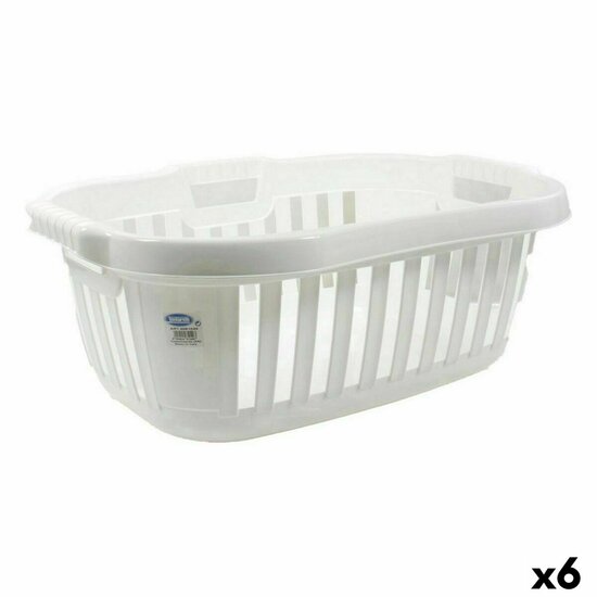 Wasmand Tontarelli Hipster Wit 50 L 66 x 44 x 25 cm (6 Stuks) 1