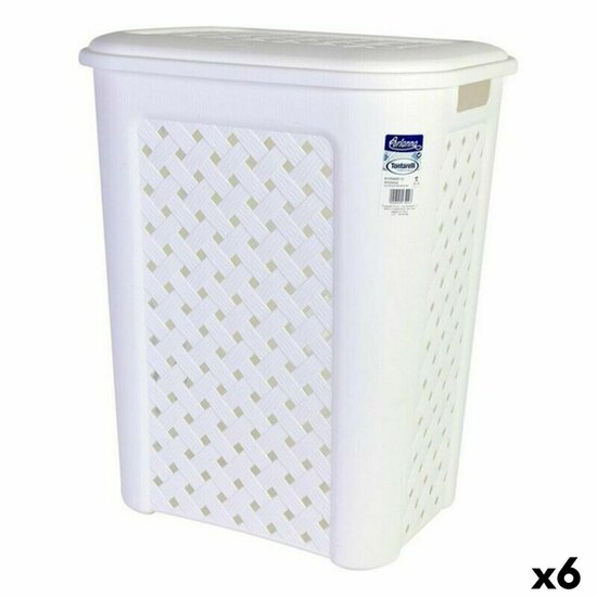 Wasmand Arianna Tontarelli 8105408_112 50 L Wit 44 x 35 x 55 cm (6 Stuks) 1