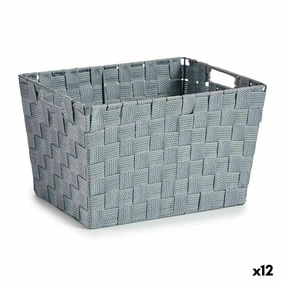 Wasmand Grijs Stof 10 L 25 x 20,5 x 35 cm (12 Stuks) 1