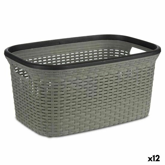 Wasmand Grijs Plastic 36 L 36 x 25,5 x 53 cm (12 Stuks) 1