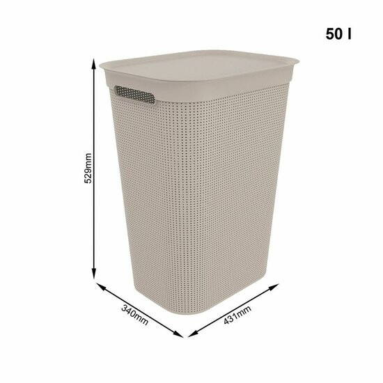 Wasmand Rotho Brisen Zwart 50 L Plastic 2