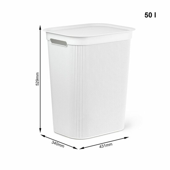 Wasmand Rotho Brisen Wit 50 L Plastic 3