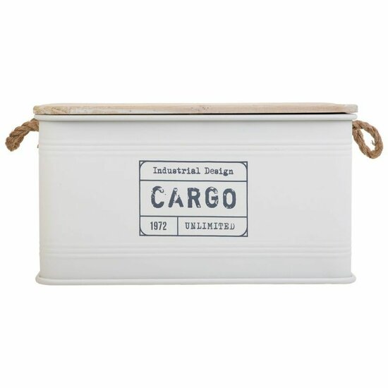 Koffer Alexandra House Living Cargo Wit Industri&euml;le hennep Metaal Sparrenhout 38 x 60 x 33 cm 2