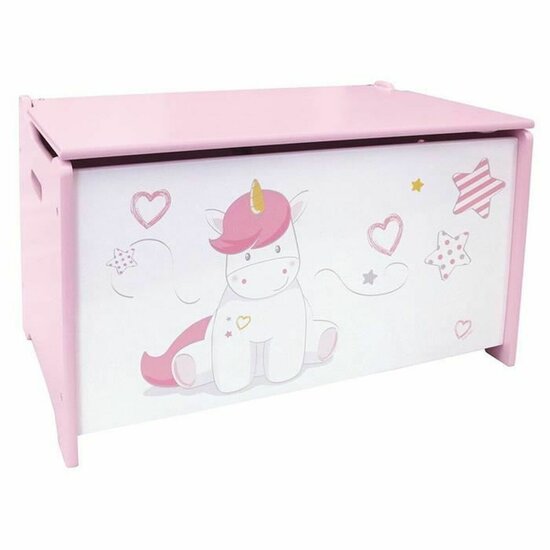 Koffer Fun House Unicorn Roze Wit Hout 3