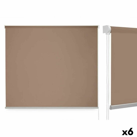 Rolgordijn 180 x 180 cm Beige Stof Plastic (6 Stuks) 1