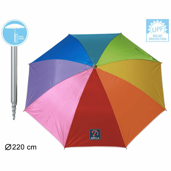 Parasol 220 cm UPF 50+ Regenboog 2