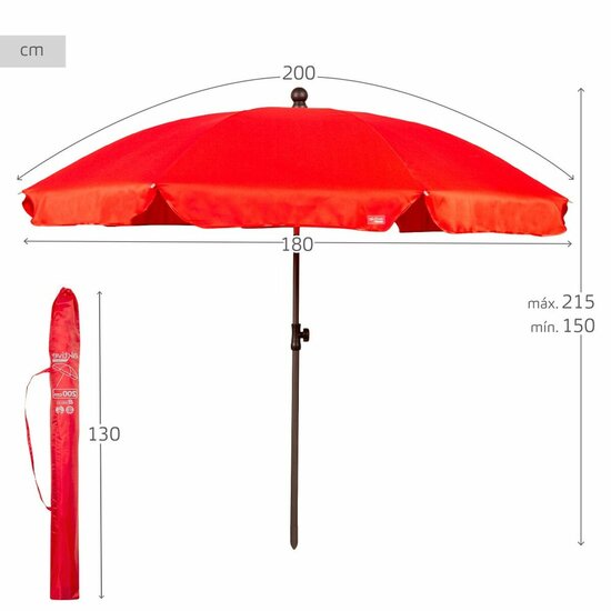 Parasol Aktive 200 x 215 x 200 cm (4 Stuks) 5