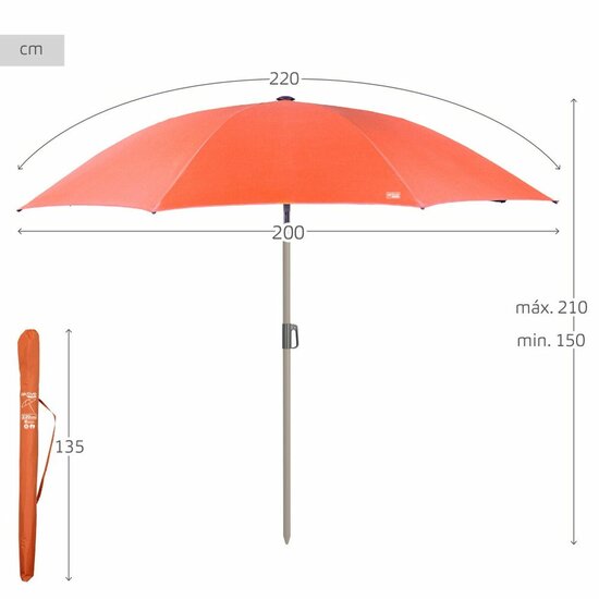 Parasol Aktive 220 x 210 x 222 cm (2 Stuks) 7