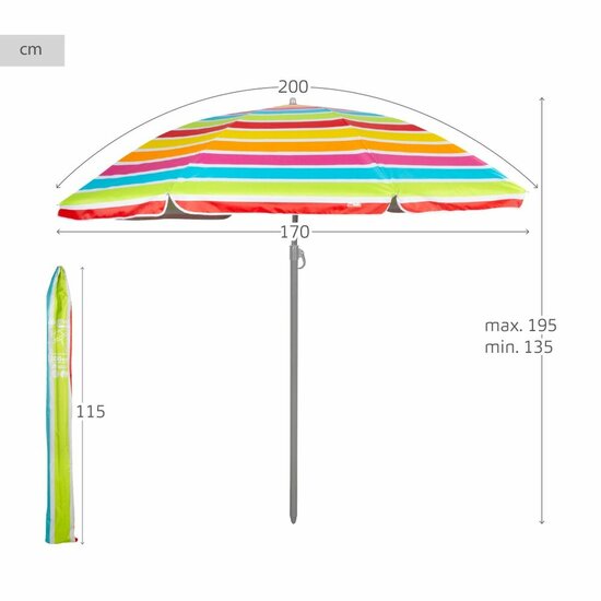 Parasol Aktive 200 x 195 x 200 cm (6 Stuks) 5