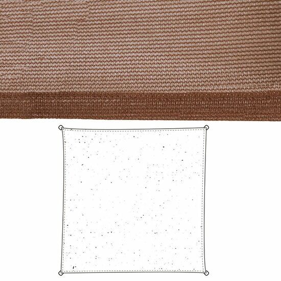 Schaduwdoek Zonnetent 5 x 5 m Chocolade Polyethyleen 500 x 500 x 0,5 cm 1