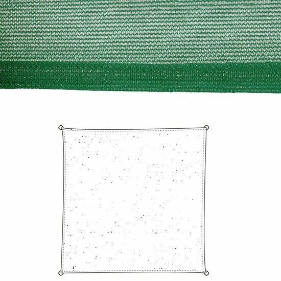 Schaduwdoek Zonnetent Groen Polyethyleen 300 x 300 x 0,5 cm 1