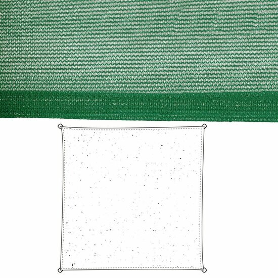 Schaduwdoek Zonnetent Groen Polyethyleen 500 x 500 x 0,5 cm 1