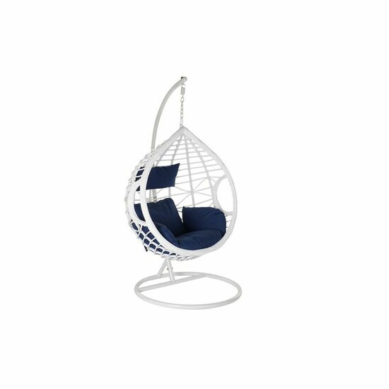 Hangende tuinstoel DKD Home Decor Marineblauw Wit Aluminium Synthetische rotan 90 x 70 x 110 cm (107 x 107 x 198 cm) 1