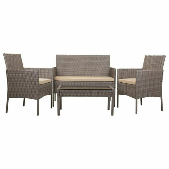 Tafelset met 2 fauteuils Alexandra House Living Grijs 4 Onderdelen 4