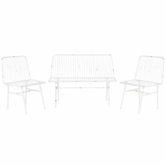 Tafelset met 3 fauteuils Home ESPRIT Wit Metaal 115 x 53 x 83 cm 7