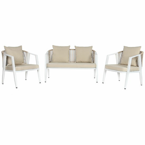 Tafelset met 3 fauteuils Home ESPRIT Wit Staal 123 x 66 x 72 cm 8