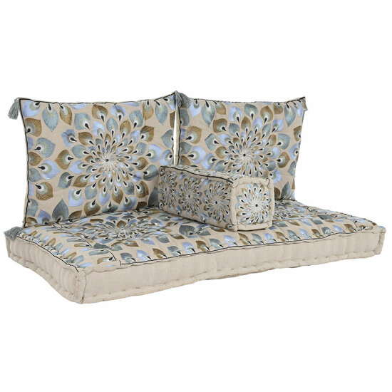 Tuinstoel DKD Home Decor Blauw Beige 155 x 76 x 65 cm 150 x 76 x 20 cm 4