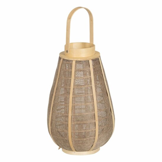 Lantaarn Lantaarn Beige Natuurlijk Jute Kristal 26 x 26 x 41 cm 1