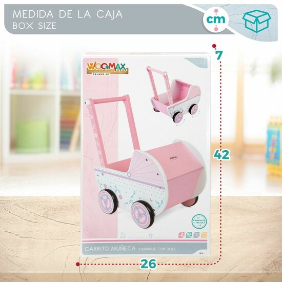 Poppenwagen Woomax Roze 39 x 46 x 26,5 cm 6