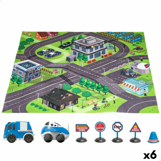 Speelkleed Speed &amp; Go Accessoires Auto&amp;apos;s Weg Stof Plastic (6 Stuks) 1