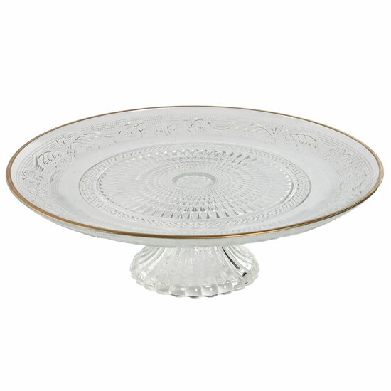 Dinerbord Home ESPRIT Transparant Gouden Kristal 29 x 29 x 9,2 cm 1