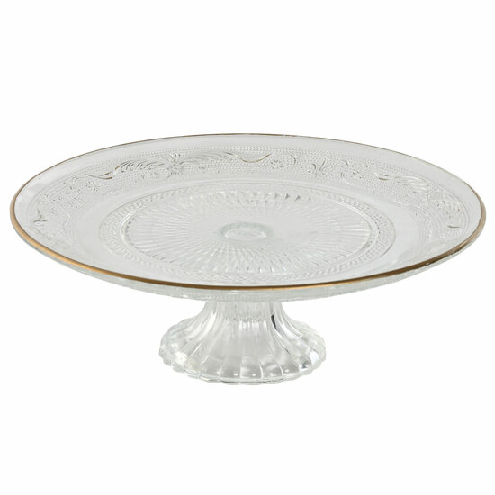 Dinerbord Home ESPRIT Transparant Gouden Kristal 23 x 23 x 8 cm 1