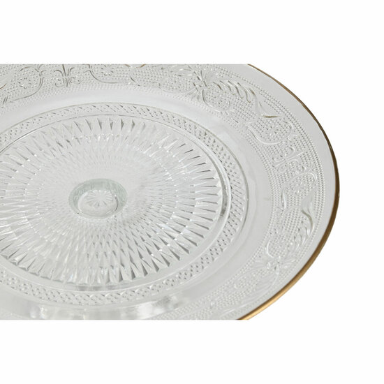 Dinerbord Home ESPRIT Transparant Gouden Kristal 23 x 23 x 8 cm 2