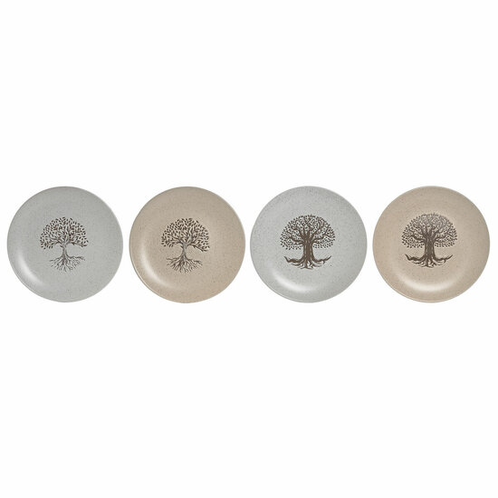 Dinerbord Home ESPRIT Wit Beige Keramiek Traditioneel 20 x 20 x 2,5 cm 1