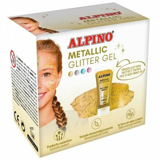 Make-up voor Kinderen Alpino Gel Purpurine Gouden 1