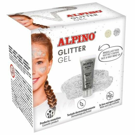 Make-up voor Kinderen Alpino Gel Purpurine Zilverkleurig 1