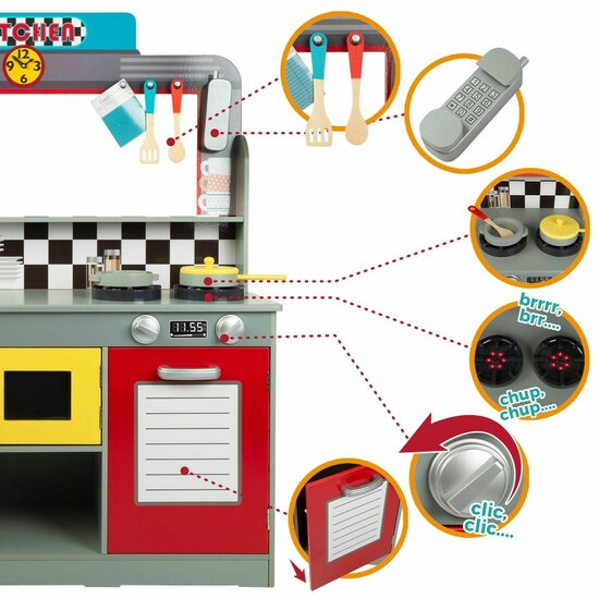 Speelgoedkeuken Play &amp; Learn Retro 90 x 104 x 58 cm 5