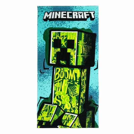 Strandhanddoek Minecraft Groen 70 x 140 cm 1