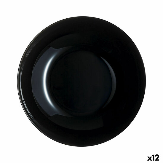 Diep bord Luminarc Zelie Negro Zwart Glas &Oslash; 20 cm (12 Stuks) 1