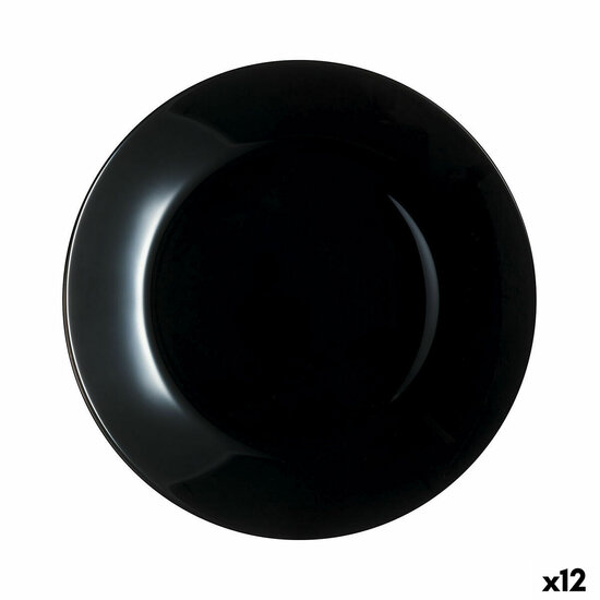 Dinerbord Luminarc Zelie Negro Zwart Glas &Oslash; 25 cm (12 Stuks) 1