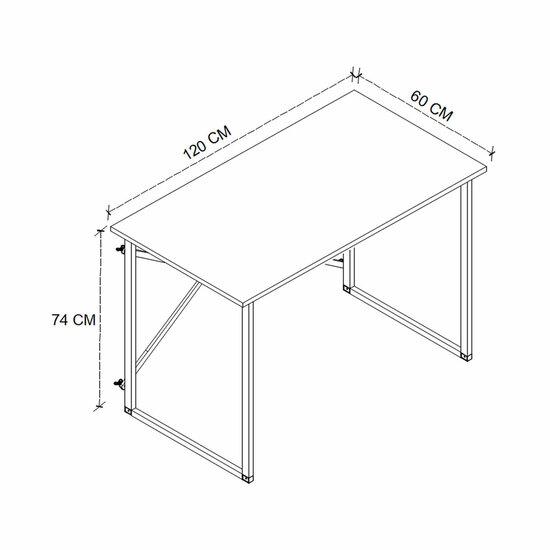 Bureau Alexandra House Living Zwart Ek Metaal Hout MDP 120 x 75 x 60 cm industrial 3