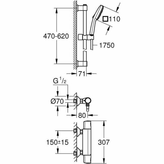 Douchekolom Grohe Precision Trend 3