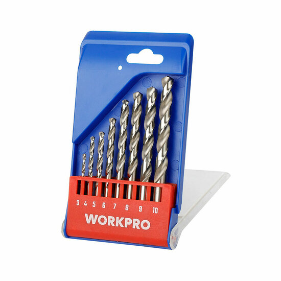 Borenset Workpro 3, 4, 5, 6, 7, 8, 9 y 10 mm Metaal 8 Onderdelen 1