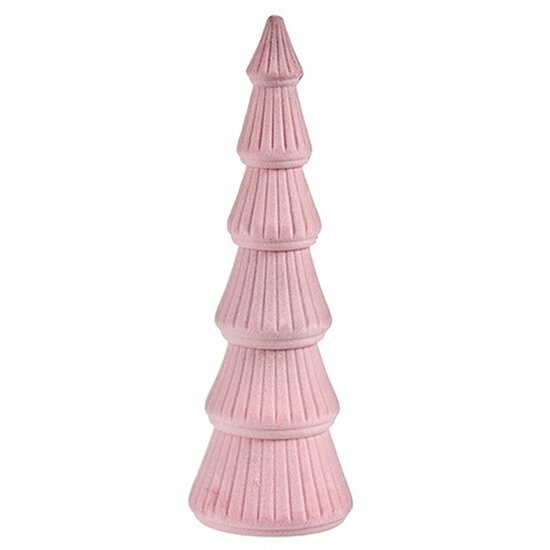 Kerstboom Fluweel Roze Hout 12 x 34,5 x 12 cm (8 Stuks) 2