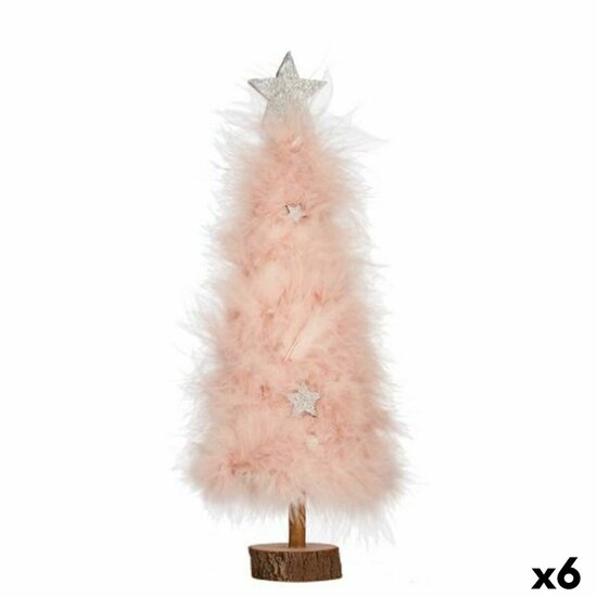 Kerstboom Roze Hout Plastic 9 x 34 x 9 cm (6 Stuks) 1