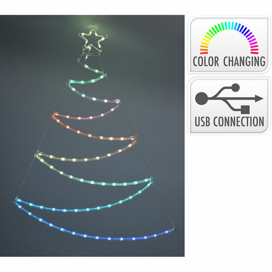 Verlichte decoratie Lifetime Kerstboom LED RGB 66 x 87 cm 2