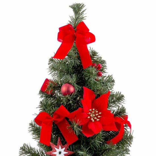 Kerstversiering Rood Groen Plastic Weefsel Kerstboom 40 cm 3