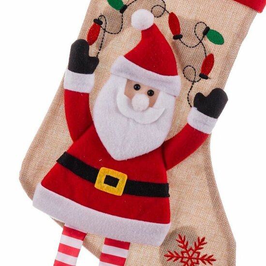 Kerstsok Multicolour Weefsel Kerstman 47 x 28 x 28 cm 3