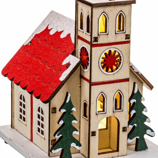 Kerstversiering Multicolour Kerk 9,5 x 7,5 x 14,5 cm 2