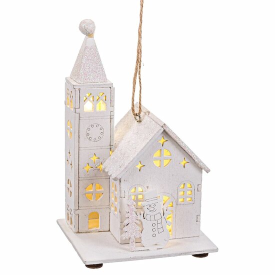 Kerstversiering Wit Kerk 8,5 x 7,5 x 14,5 cm 1